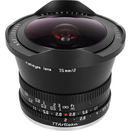 Ống kính mắt cá (Fisheyes) TTArtisan 7.5mm F2.0 For M4:3, Sony E, Canon RF, Fujifilm X, Leica L, Canon EOS M, Nikon Z