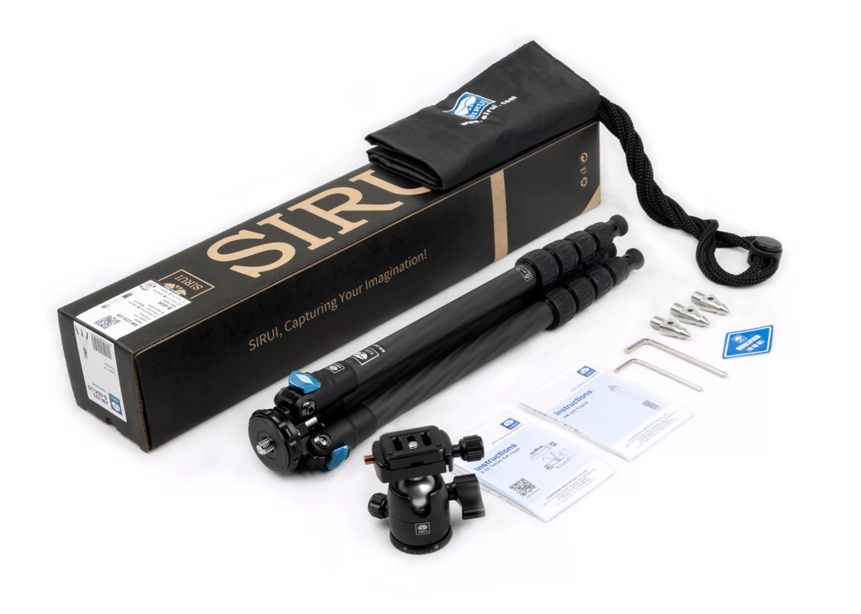 Chân máy ảnh SIRUI AM-225 (Carbon-fiber) + ball head B00K