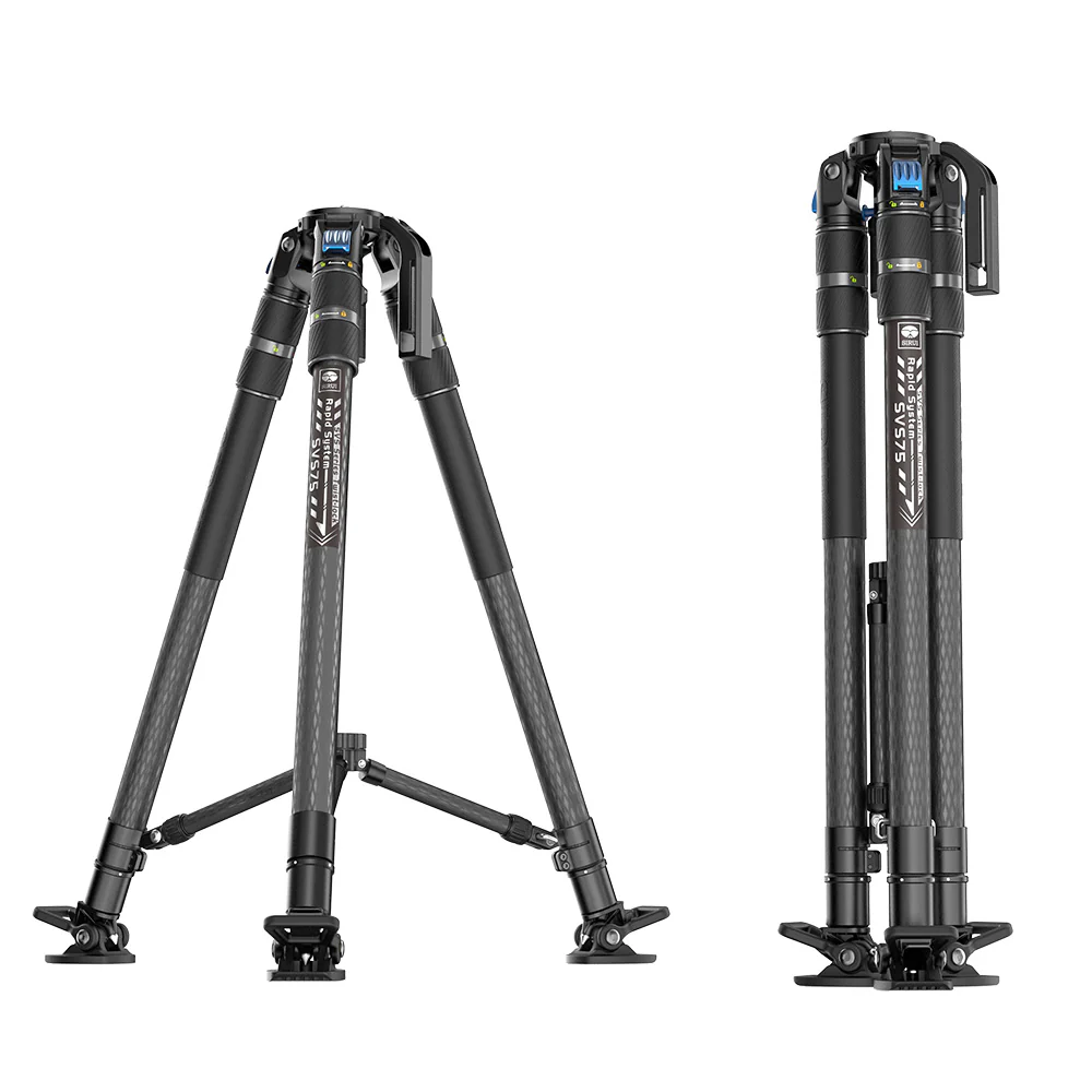 Chân máy quay Sirui SVS75 (Carbon Fiber) + video head SVH15. Chân máy quay  làm phim chuyên nghiệp, thao tác nhanh