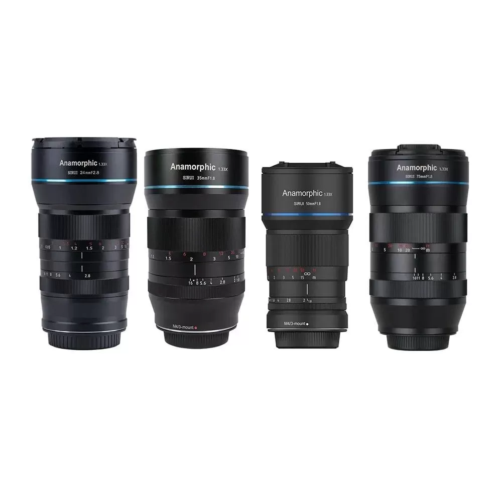 Bộ 4 ống kính Anamorphic Sirui 23/35/50/75mm f1.8 1.33x ngàm MFT