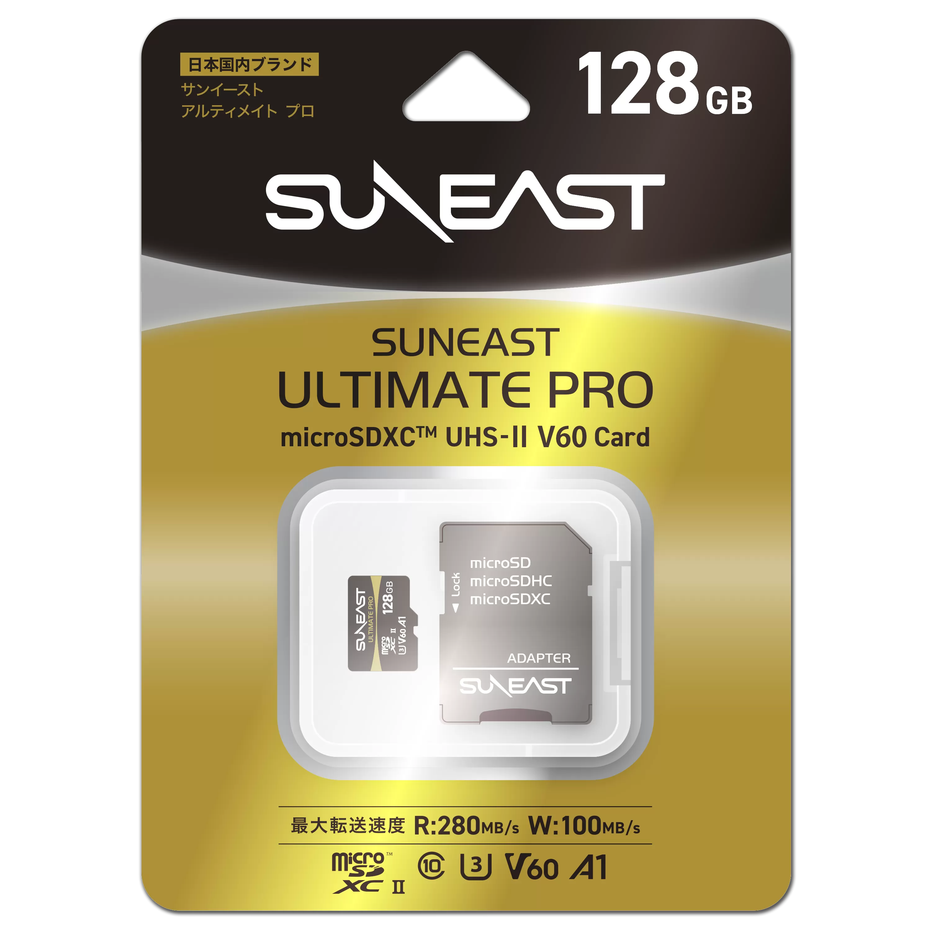 Thẻ nhớ SunEast MicroSDXC V60 UHS-II 128GB | 256GB | 512GB – Tốc độ 280MB/s, quay video 4K60p