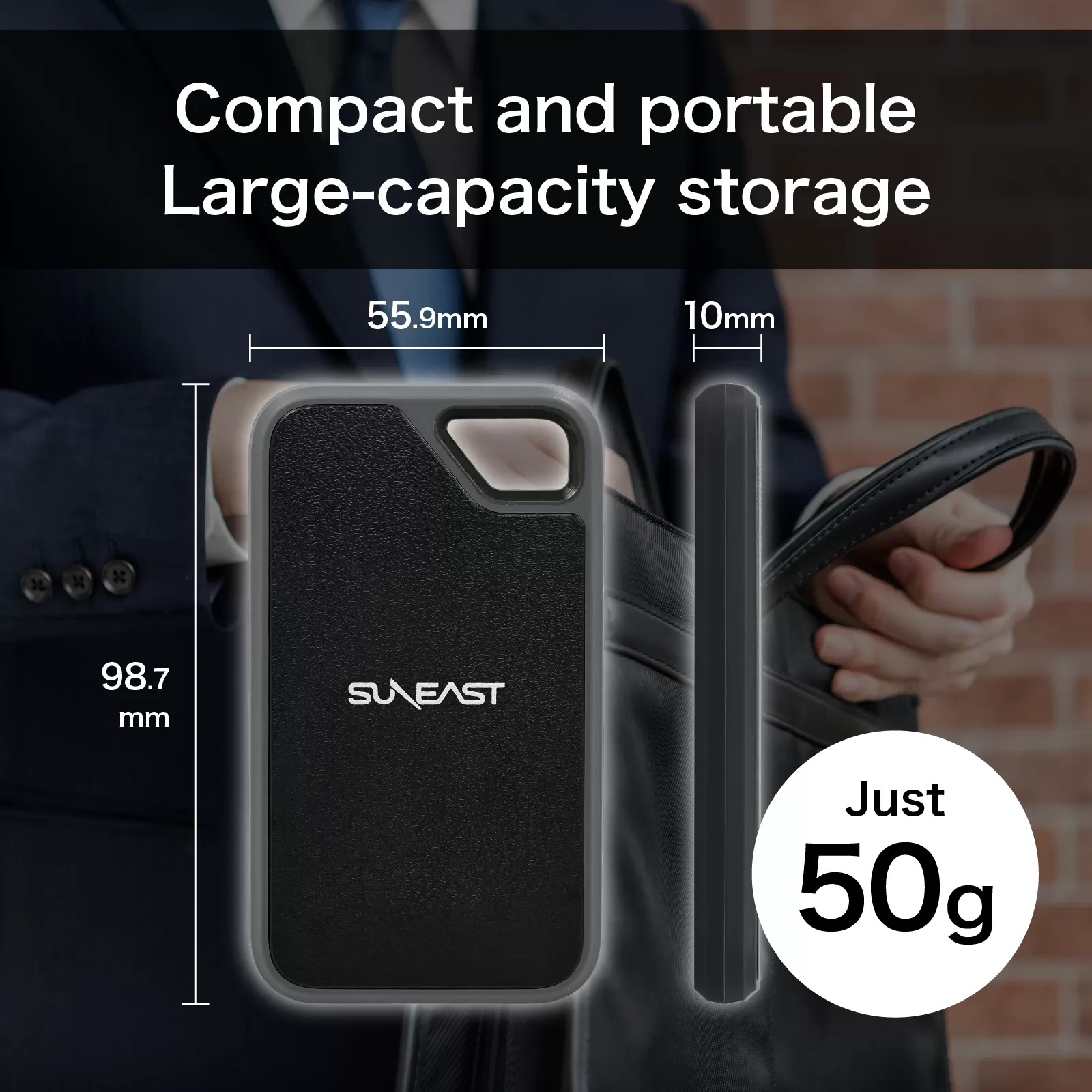 Ổ cứng di động SunEast SSD Gold Series 1TB | 2TB - USB Type C 3.2 Gen2x2, tốc độ 2000 MB/s