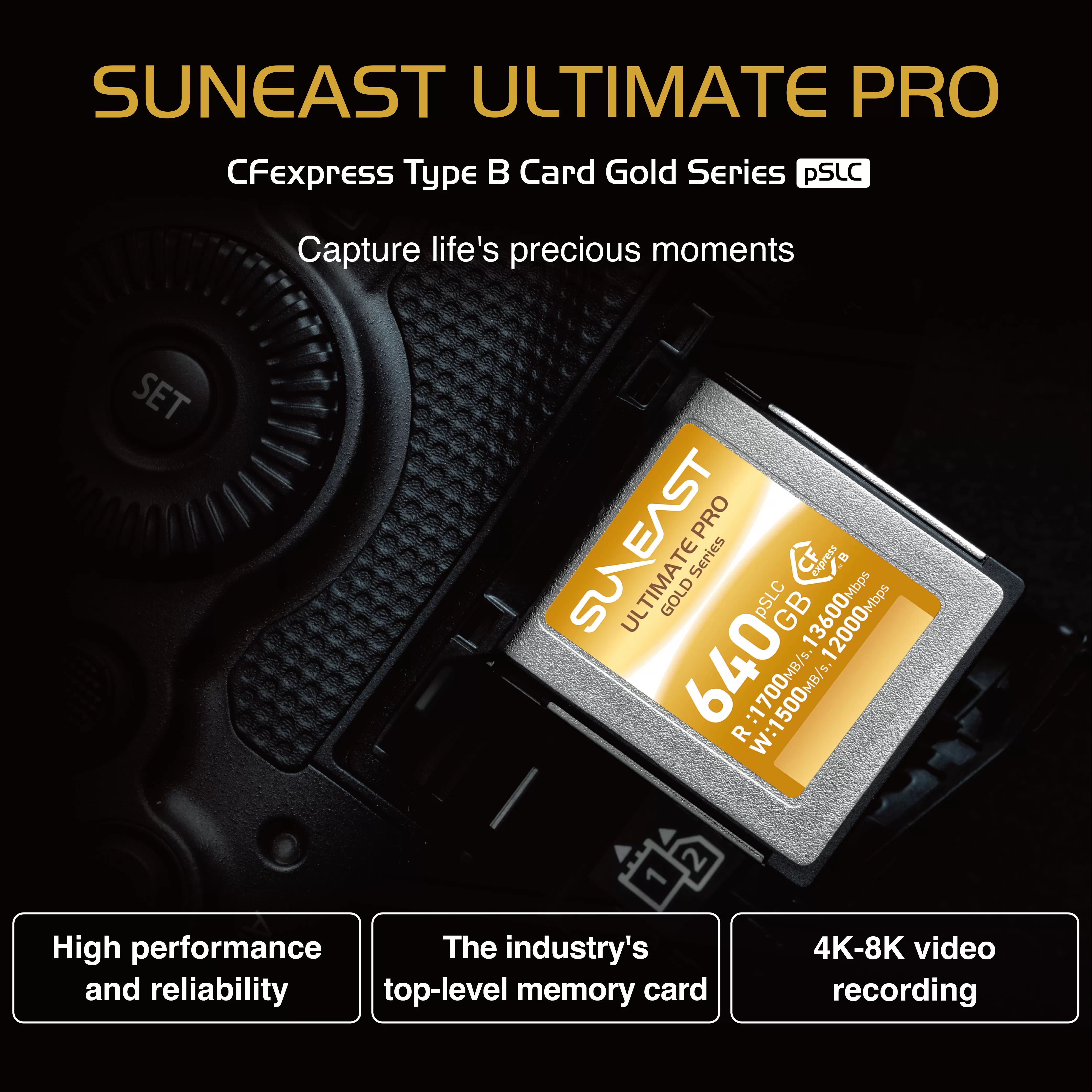Thẻ nhớ SunEast CFexpress Type B Gold Series 160GB | 320GB | 640GB – Tốc độ 1700MB/s