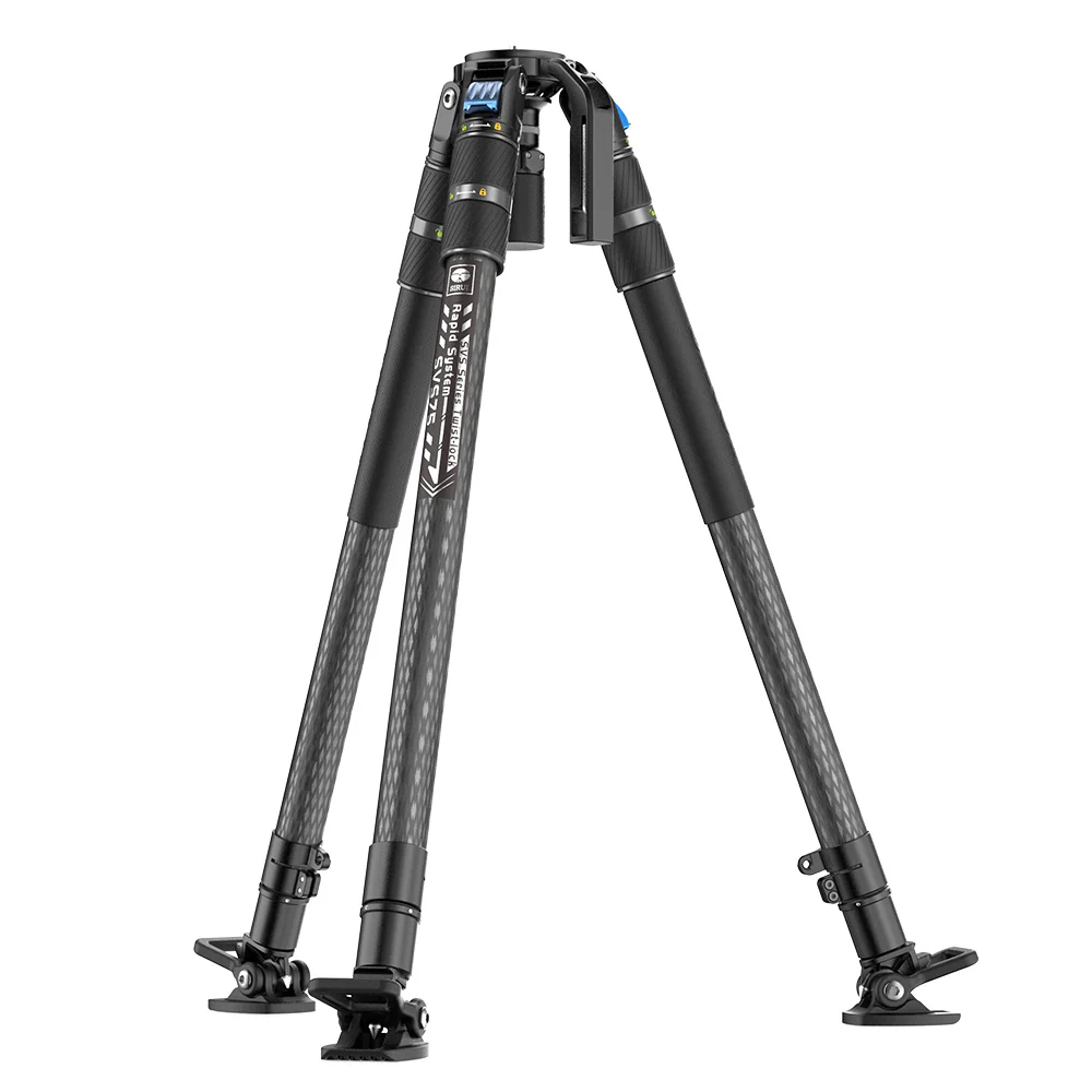 Chân máy quay Sirui SVS75 (Carbon Fiber) + video head SVH15. Chân máy quay  làm phim chuyên nghiệp, thao tác nhanh