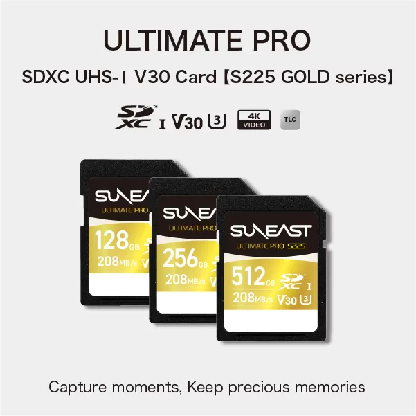 Thẻ nhớ SunEast SDXC V30 128GB | 256GB | 512GB S225 Series – Tốc độ đến 208MB/s, quay video 4K