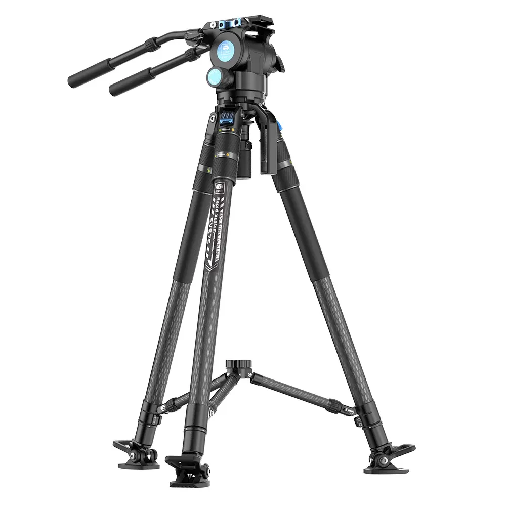 Chân máy quay Sirui SVS75 (Carbon Fiber) + video head SVH15. Chân máy quay  làm phim chuyên nghiệp, thao tác nhanh