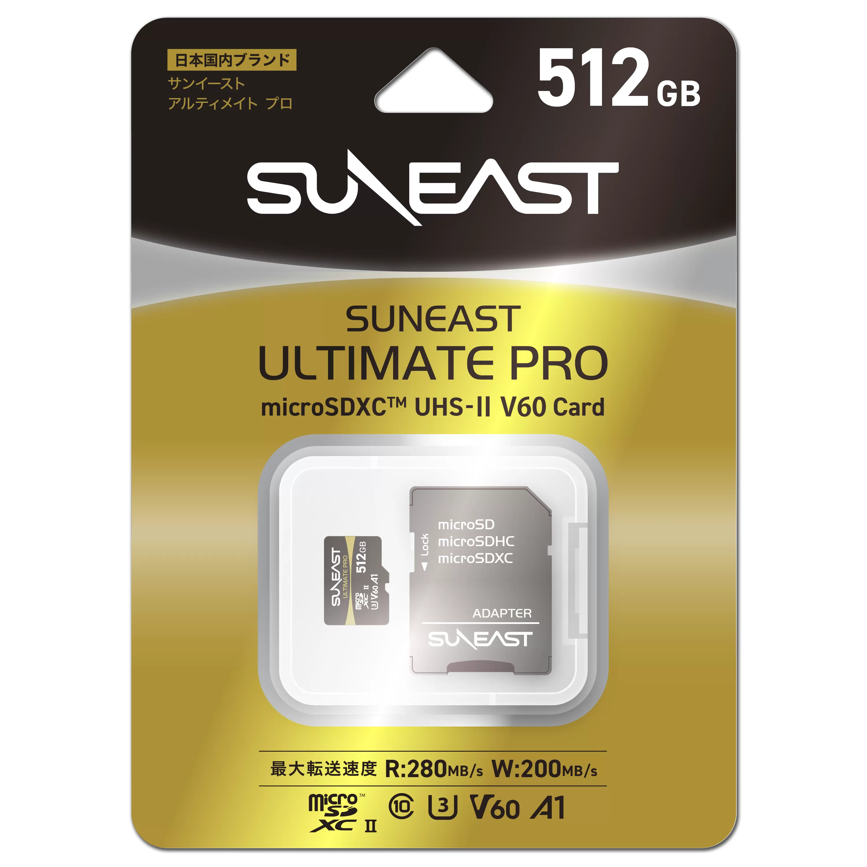 Thẻ nhớ SunEast MicroSDXC V60 UHS-II 128GB | 256GB | 512GB – Tốc độ 280MB/s, quay video 4K60p