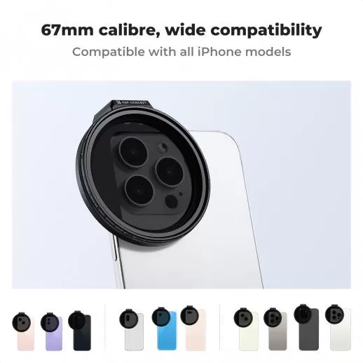 K&F Concept 67 mm Magnetic Variable ND2‑32 cho điện thoại smartphone