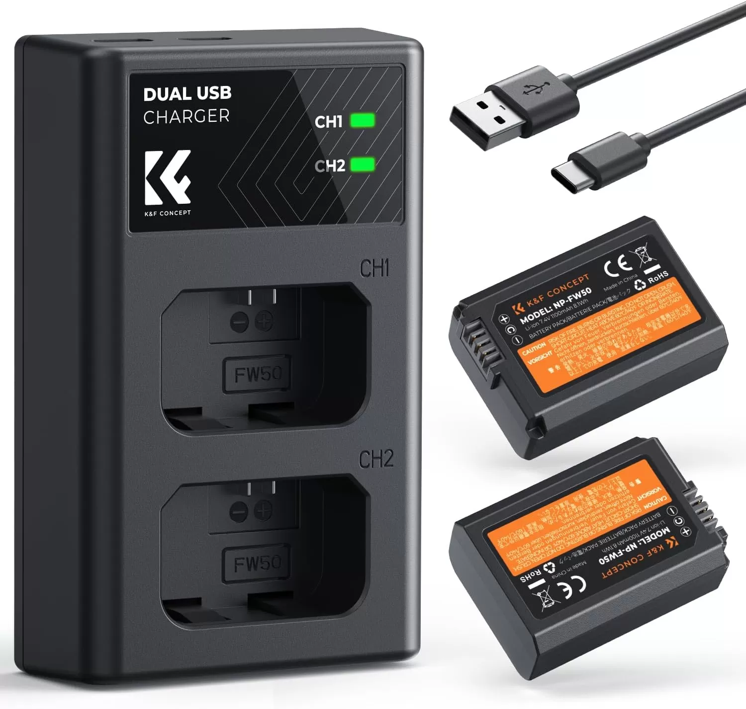Bộ pin sạc K&F Concept cho Canon LP-E17 (2 pin 1 sạc đôi)