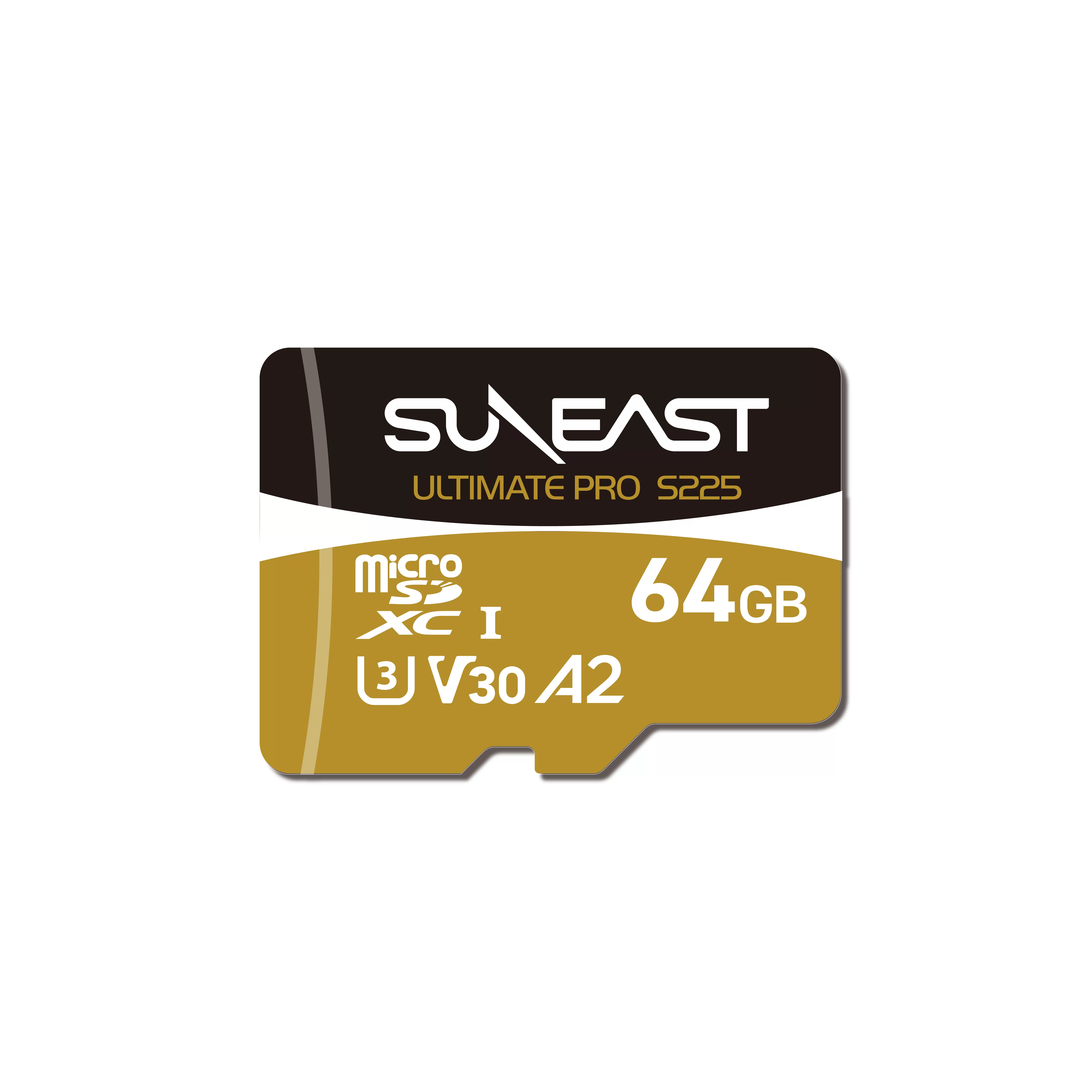 Thẻ nhớ SunEast microSDXC 64GB Gold Series – V30 Tốc độ 185 MB/s, quay video 4K