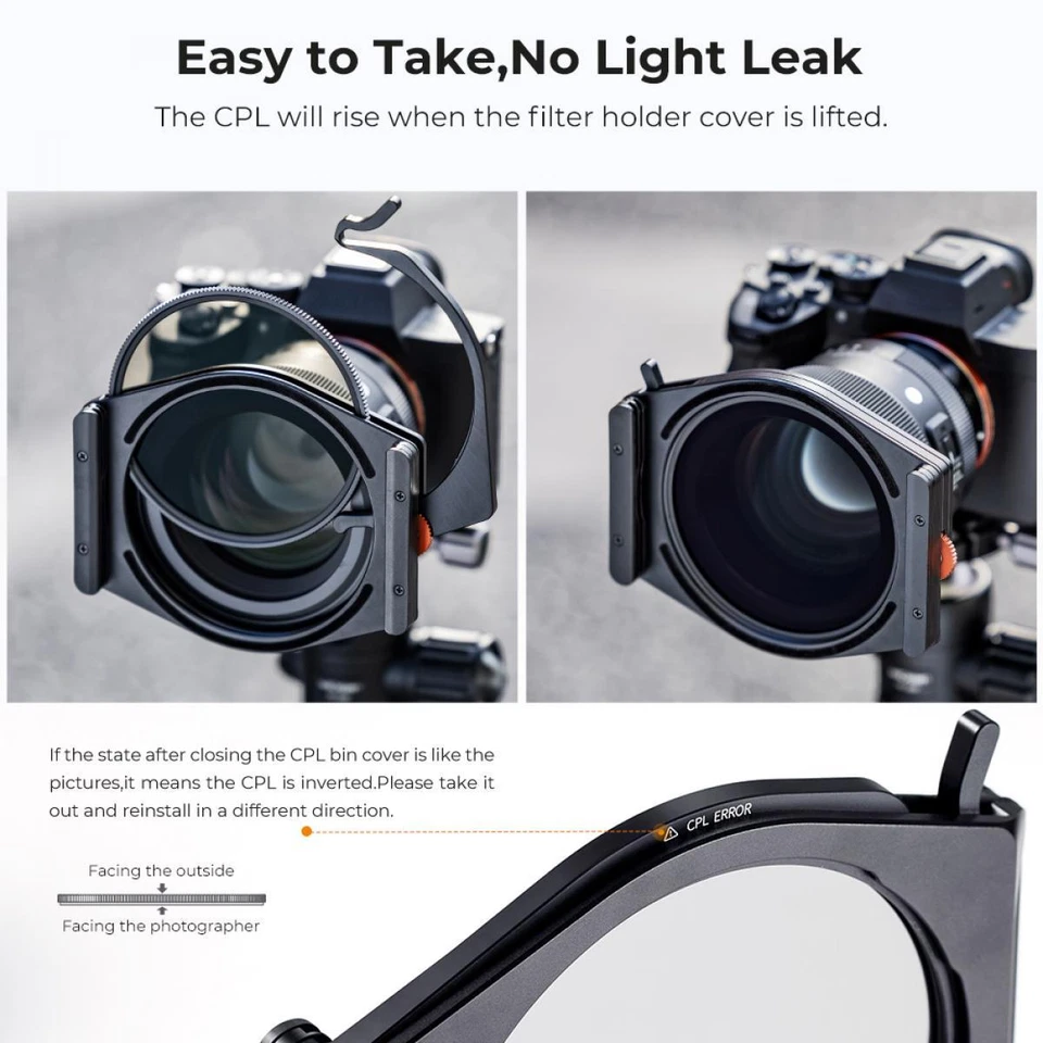 Bộ K&F Concept Holder M10 X-PRO Square Filter Holder+ Filter CPL 95mm +4 Ring adapter