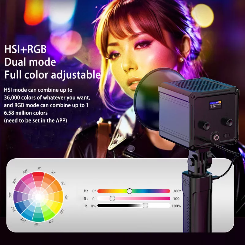 Đèn LED LIYADI 100W COB RGB – Pin tích hợp