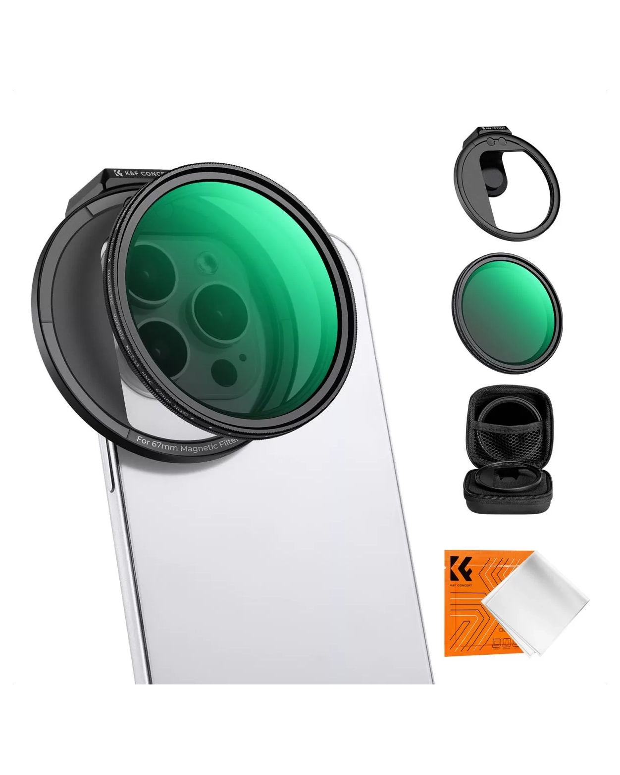 Bộ filter ND kit dùng cho điện thoại - Vari ND2‑32 K&F Concept - công nghệ hít từ tính Magnetic - KF01.2674