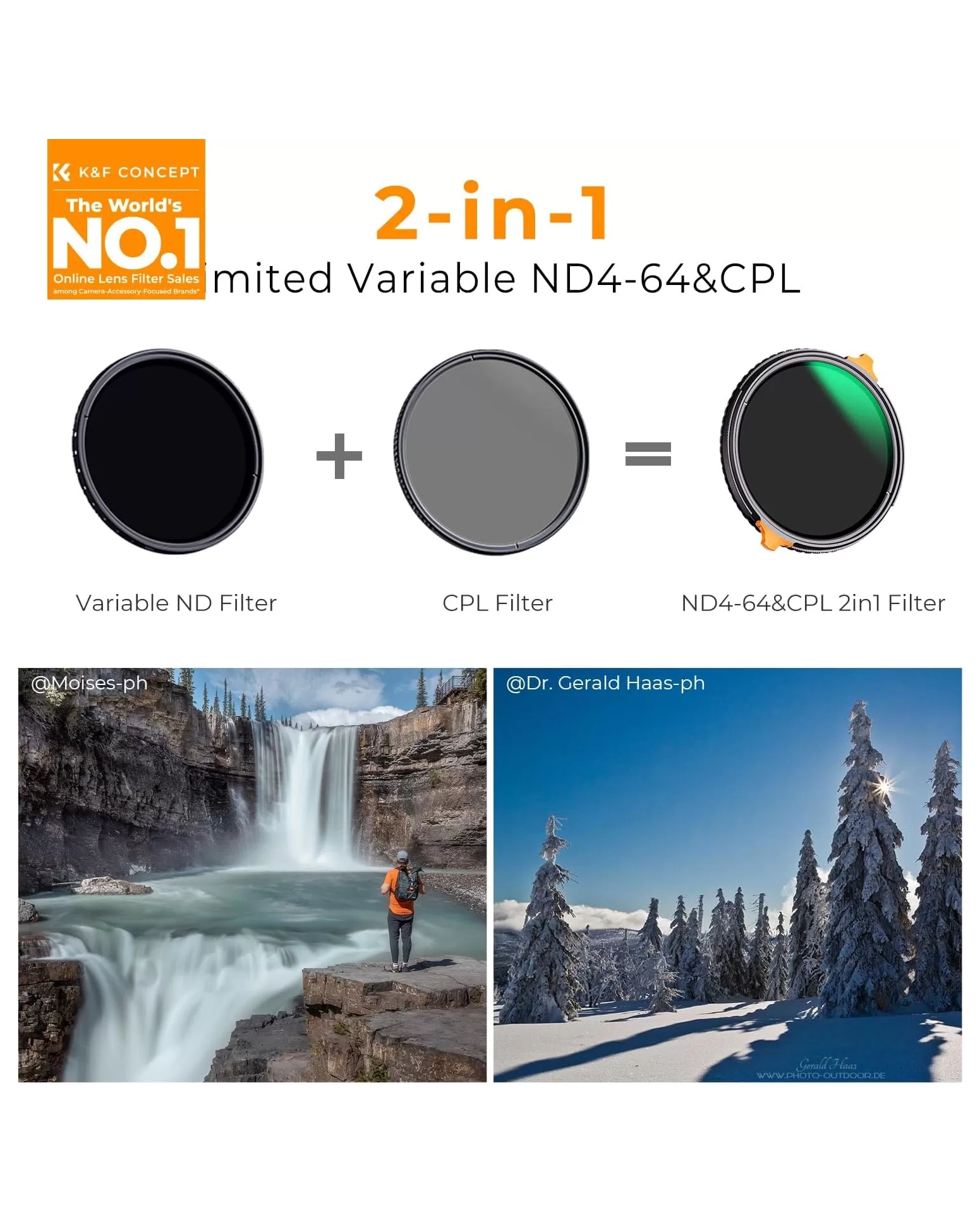 Filter CPL-VND Nano X (ND4-ND64) K&F Concept  - Các size: 46mm/ 49mm/ 52mm/ 58mm/ 62mm/ 67mm/ 77mm/ 82mm - KF01.1917