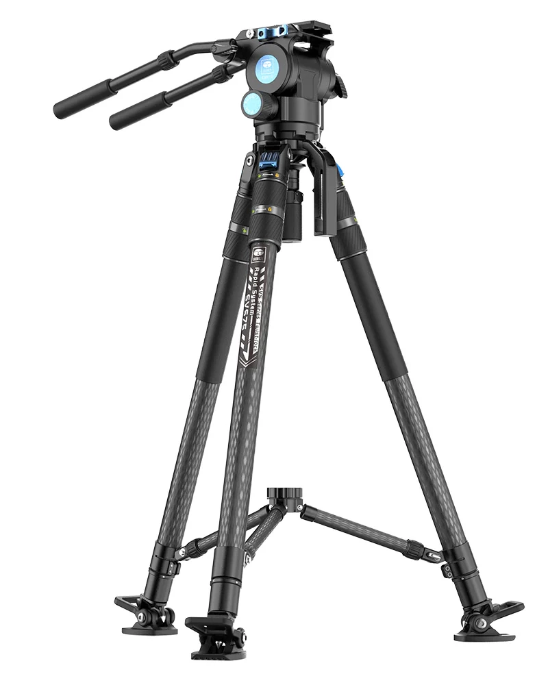 Chân máy quay Sirui SVS75 (Carbon Fiber) + video head SVH15. Chân máy quay  làm phim chuyên nghiệp, thao tác nhanh