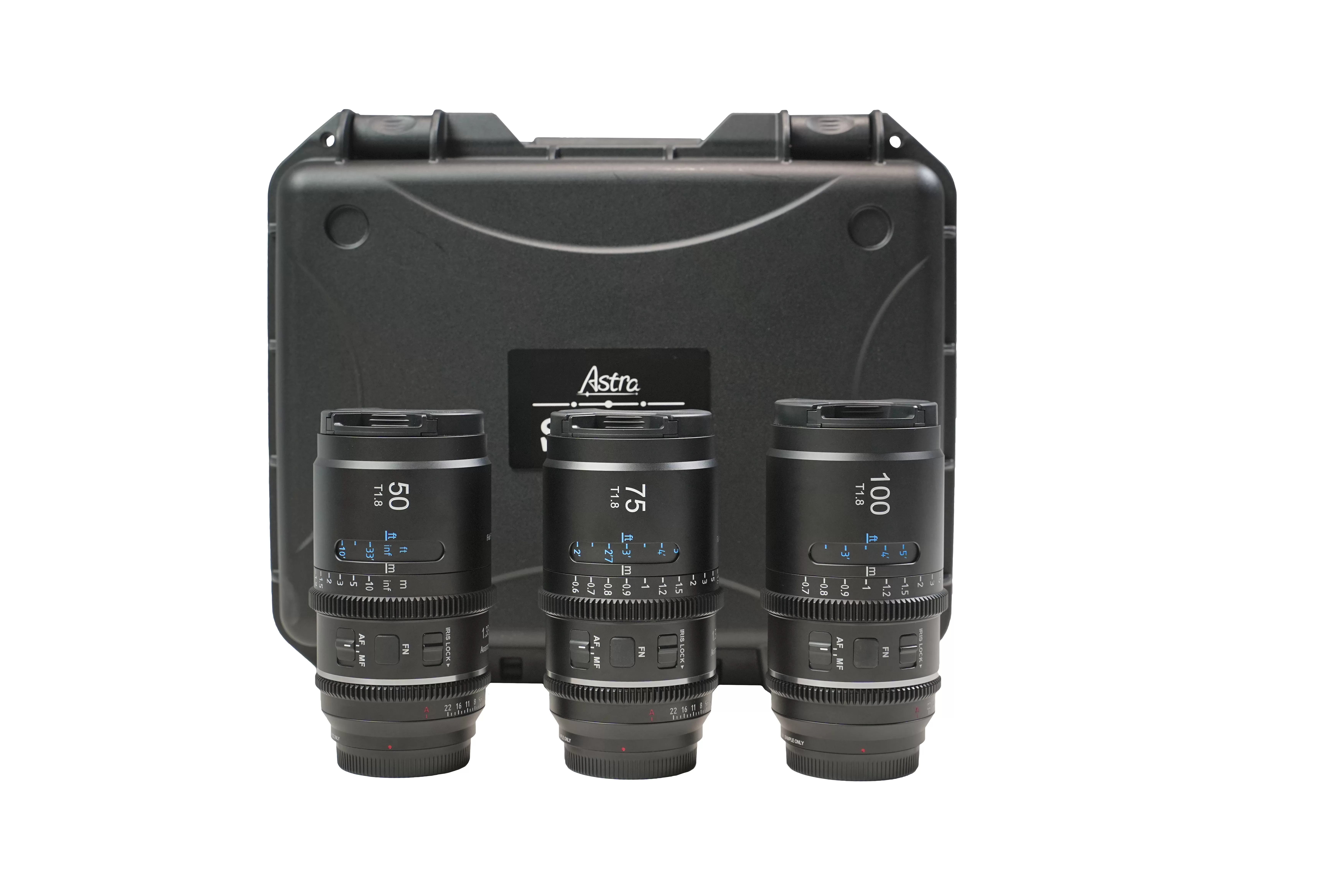 Combo 3 ống kính Sirui Anamorphic Astra 50mm + 75mm + 100mm T1.8 autofocus - Tỷ lệ nén 1.3x for Sony E, Nikon Z, L-mount (full-frame)