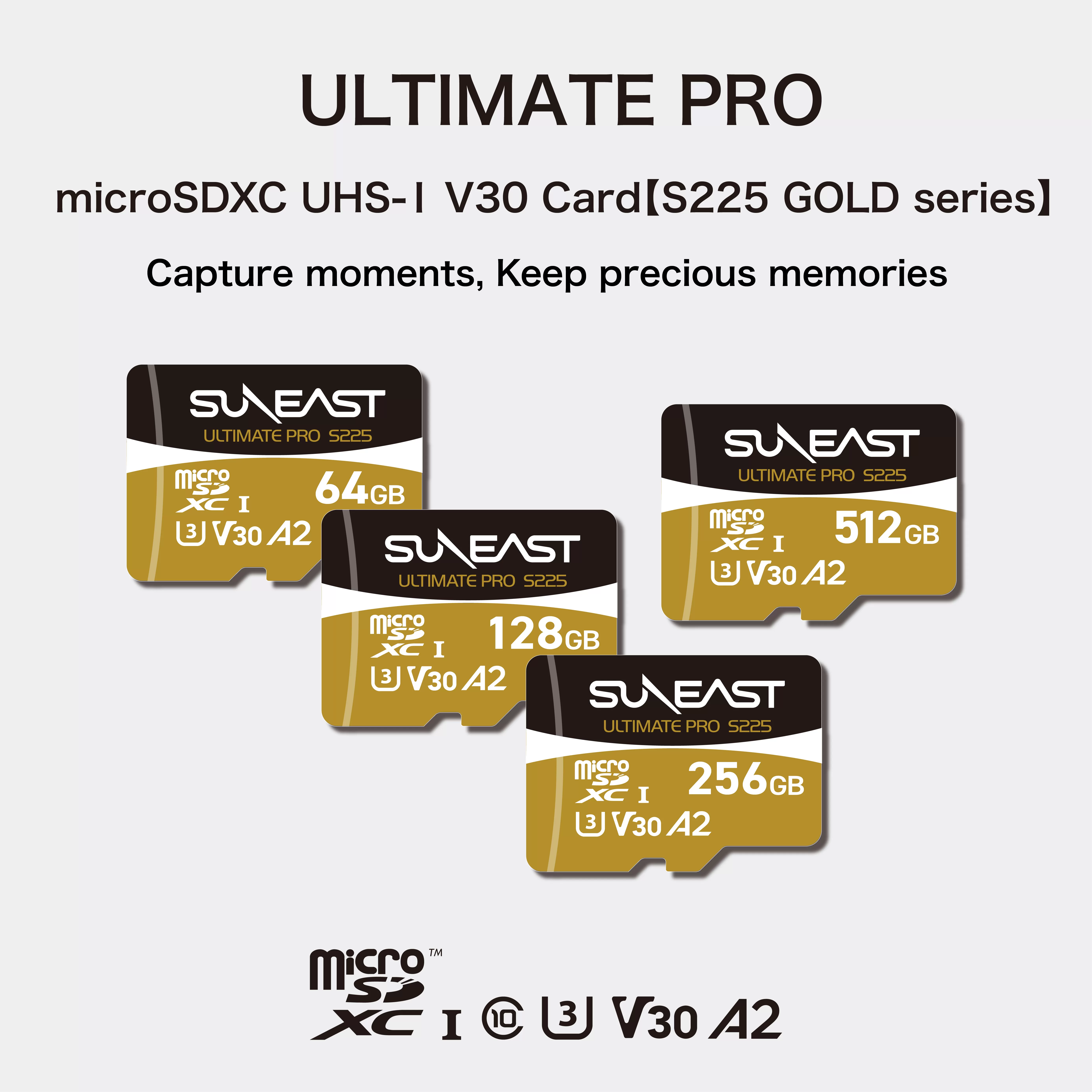 Thẻ nhớ SunEast microSDXC V30 64GB | 128GB | 256GB | 512GB S225 Series – Tốc độ 208MB/s, quay video 4K