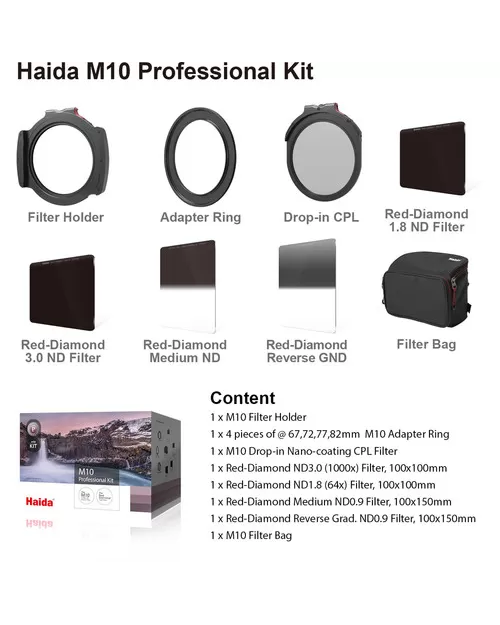 Bộ combo filters Haida PROFESSIONAL (Hệ M10) - Bộ kit dành cho chuyên nghiệp - HD4317