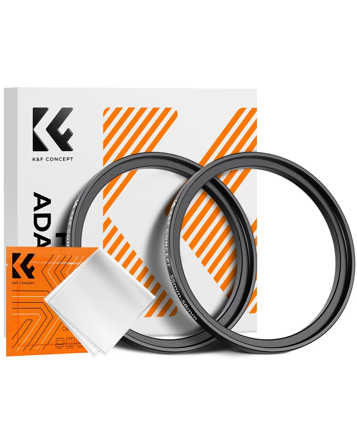 Step Up ring K&F Concept - vòng chuyển filter step Up (kèm khăn lau)