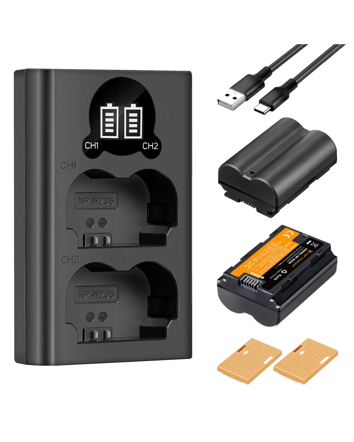 Bộ 2 pin + sạc NP‑W235 K&F Concept dành cho máy Fuji  - KF28.0018