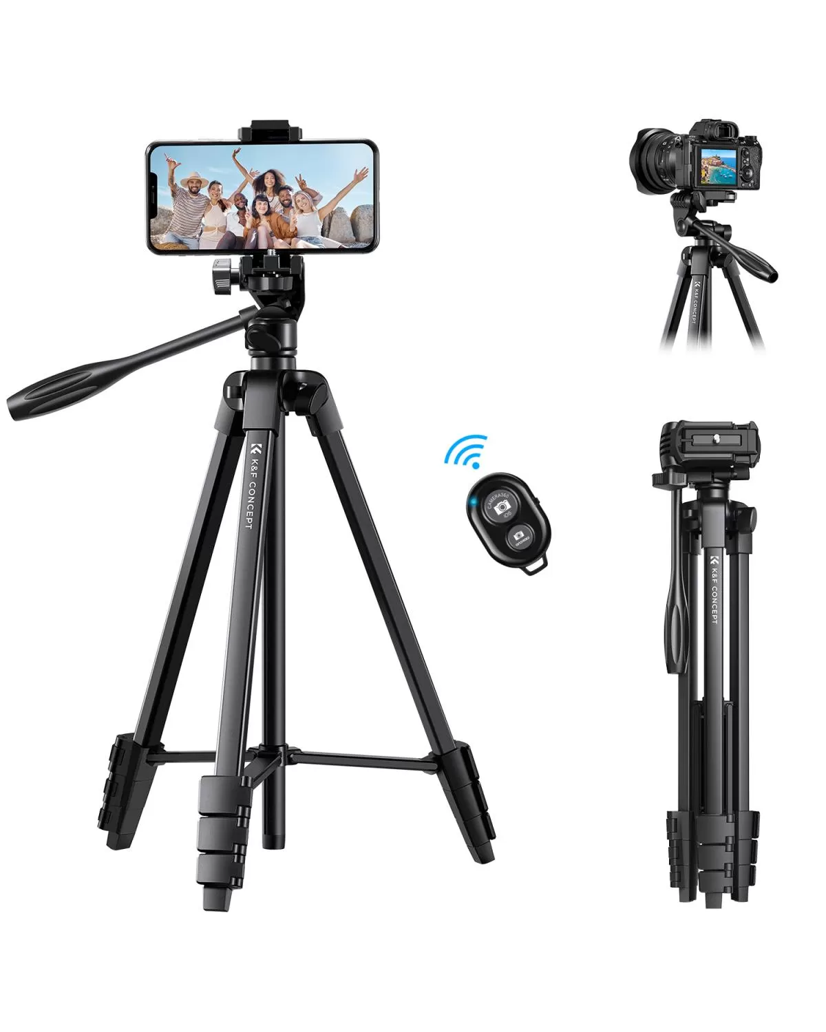 Chân máy ảnh & điện thoại K&F Concept (kèm remote Bluetooth) KF09.125