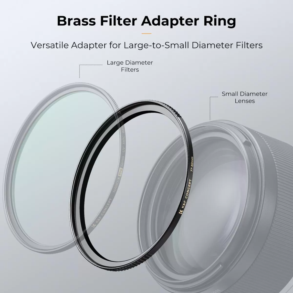 Step ring (Up)/ vòng chuyển size filter K&F (Đồng thau) - KF05.314