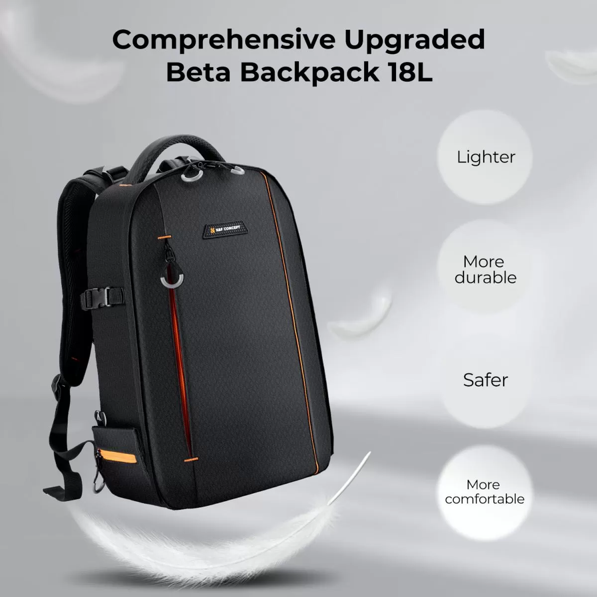 Ba lô đựng máy ảnh K&F Concept 18L Nature Wander 05 - Màu đen cam - KF13.140