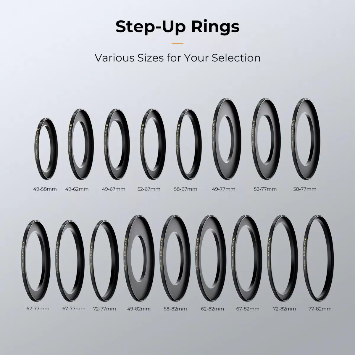 Step ring (Up)/ vòng chuyển size filter K&F (Đồng thau) - KF05.314
