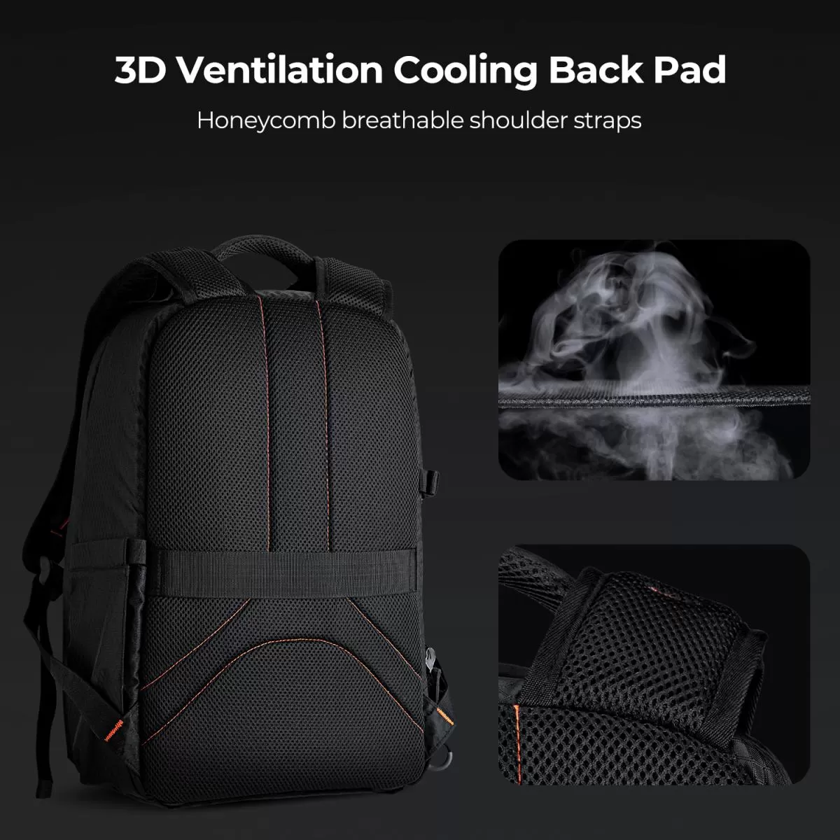 Ba lô đựng máy ảnh K&F Concept 18L Nature Wander 05 - Màu đen cam - KF13.140