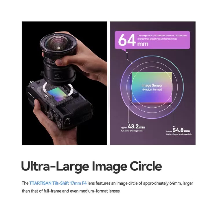 Ống kính TTArtisan 17mm F4 Tilt-Shift ASPH dành cho máy ảnh Sony, Nikon, Canon, L-mount (Full-frame)