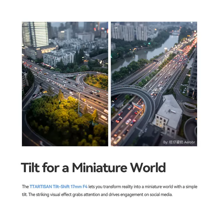 Ống kính TTArtisan 17mm F4 Tilt-Shift ASPH dành cho máy ảnh Sony, Nikon, Canon, L-mount (Full-frame)