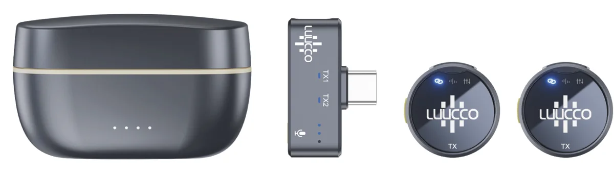 Micro cài áo không dây Luucco AirWave Mini K2 (USB-C), hai kênh, 100m
