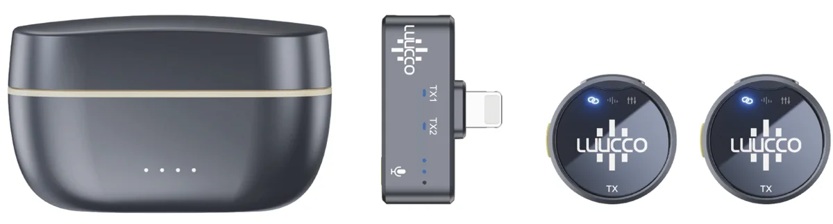 Micro cài áo không dây Luucco AirWave Mini K2 (USB-C), hai kênh, 100m