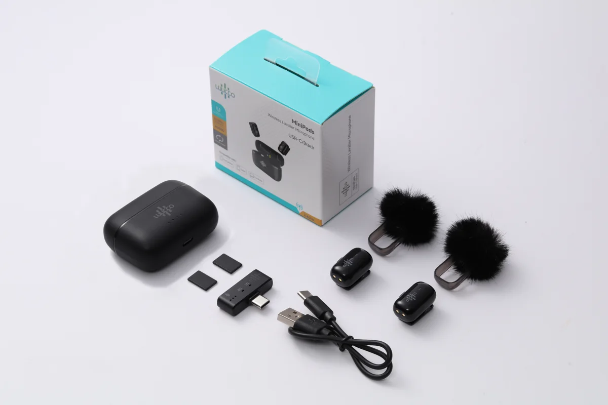 Micro cài áo không dây Luucco MiniPods K1 (USB-C), 1 phát 1 thu, siêu nhẹ (6gram), 4 màu